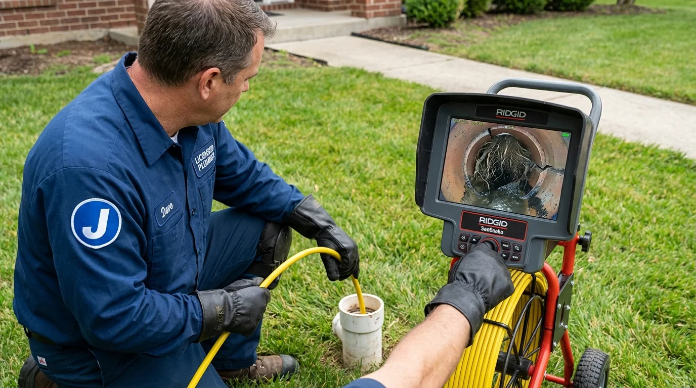 Sewer camera inspection being performed by Johns Plumbing LLC in North Plains